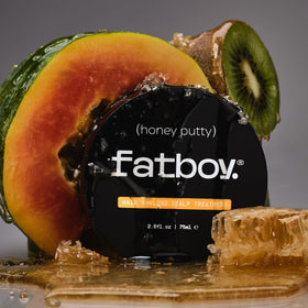 Fatboy Honey Putty ingredient label showing Manuka honey and paw paw benefits