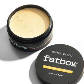Fatboy Honey Putty open jar showing creamy sheen that indicates light conditioning