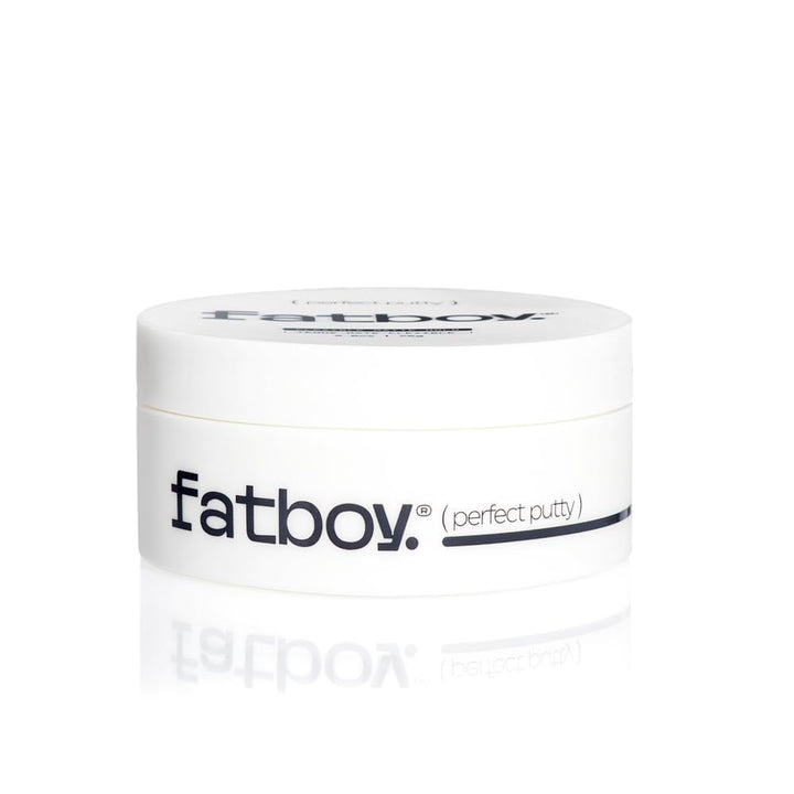 Fatboy Hair jar front view showing label and compact recyclable packaging benefit