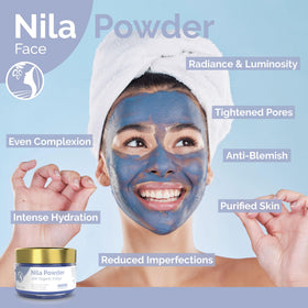 Fatima's Garden close-up of blue indigo powder texture for smooth application