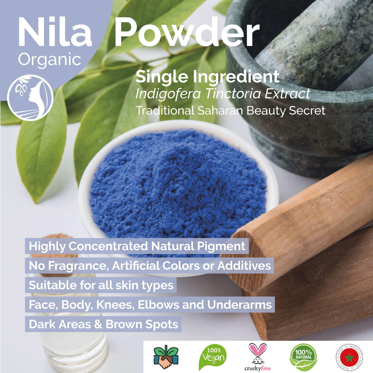 Fatima's Garden powder on hand showing soft texture and easy mixing benefit