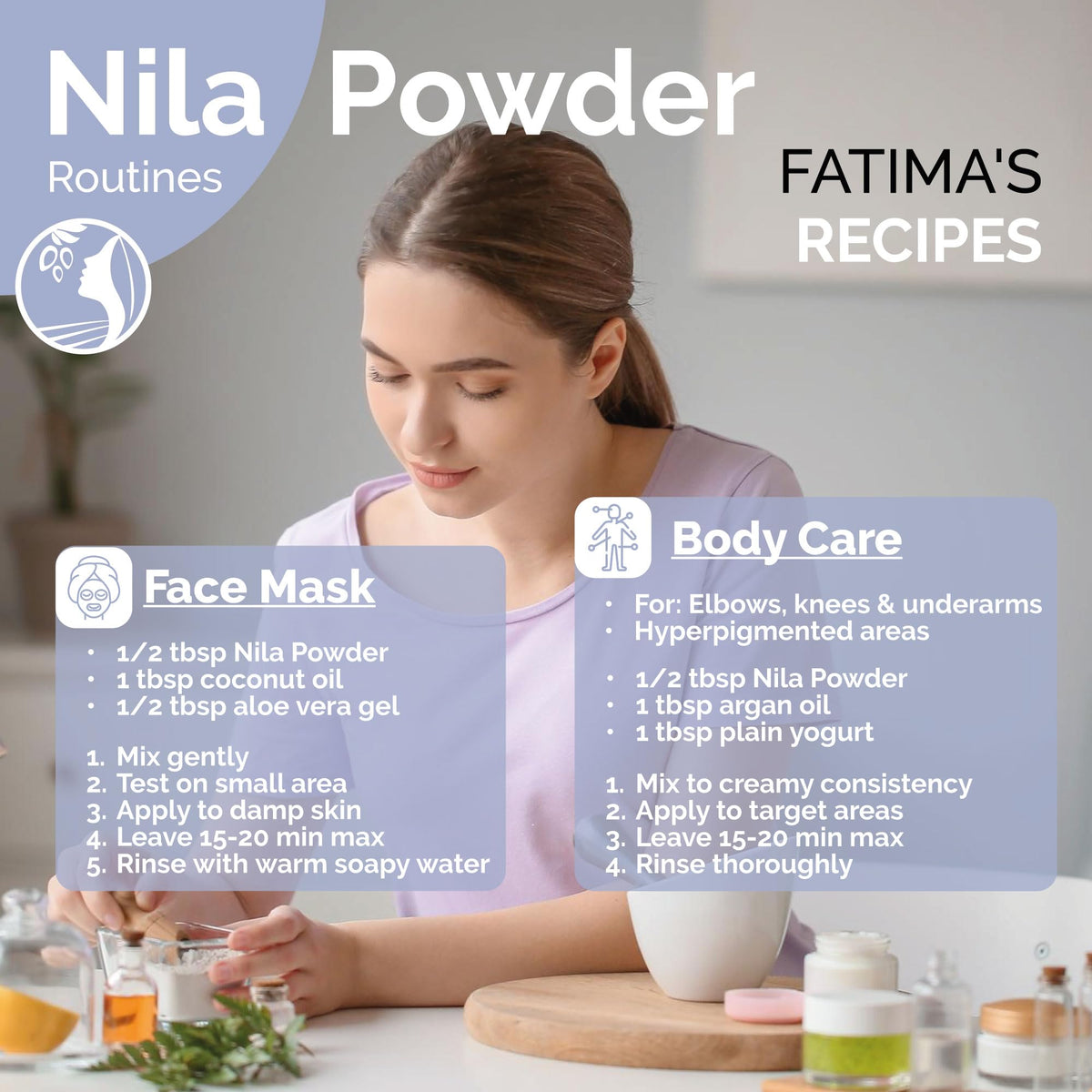 Fatima's Garden beside teaspoon showing 100g scale and portion control benefit