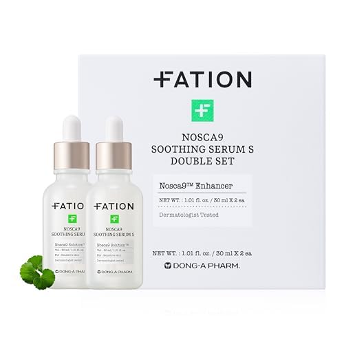 Fation NOSCA9 front packaging showing bottle and calming serum benefit