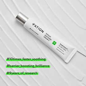 Fation NOSCA9 ingredient label close-up showing 5-layer ceramide complex and fresh Cica