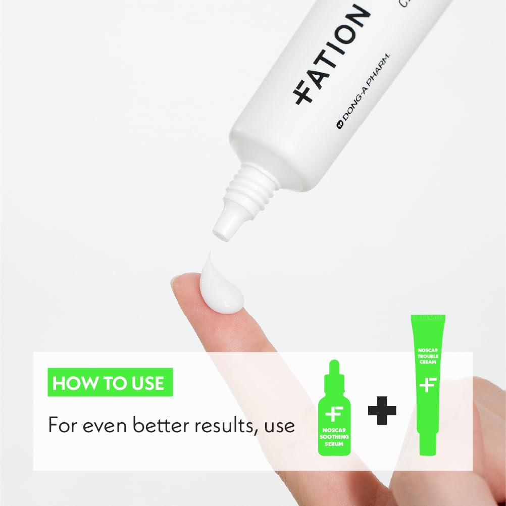 Fation NOSCA9 next to sunscreen to show size and compatibility in daily routine