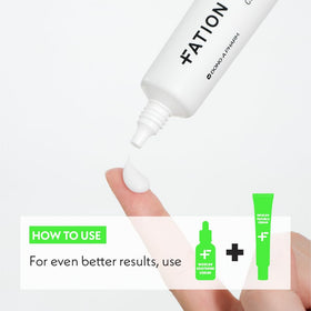 Fation NOSCA9 next to sunscreen to show size and compatibility in daily routine