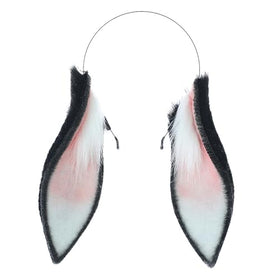 Faylay front view of black bunny ears headband for instant costume charm