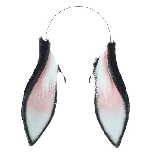 Faylay front view of black bunny ears headband for instant costume charm