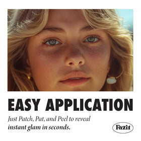 Fazit application step being pressed onto skin for quick natural look
