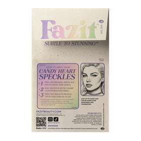 Fazit close-up of speckle texture revealing glitter detail for vibrant facial accents