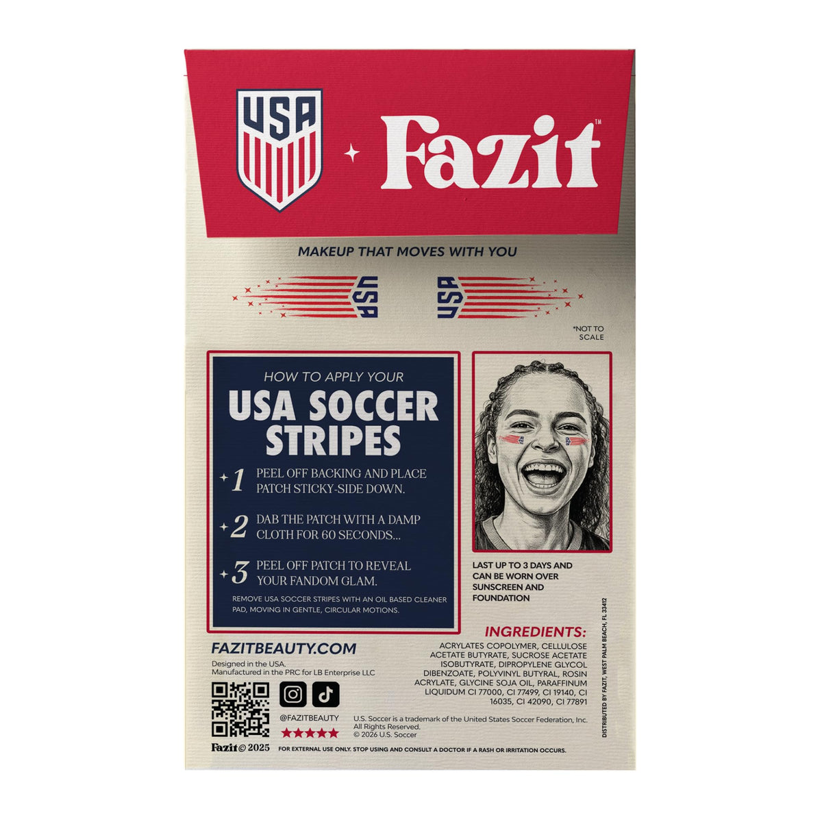 Fazit close-up glitter texture highlighting red blue silver sparkle and durable finish