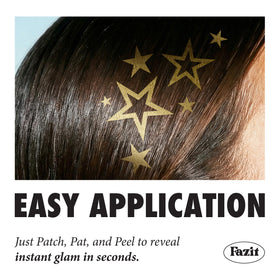 Fazit patches applied on cheek demonstrating instant glam effect