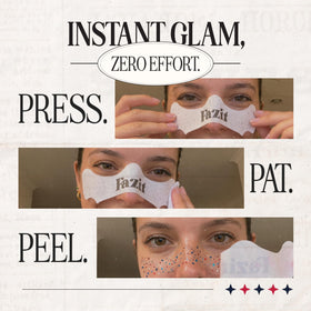 Fazit in-stadium use on fan cheek illustrating sweat-proof hold and visible team spirit