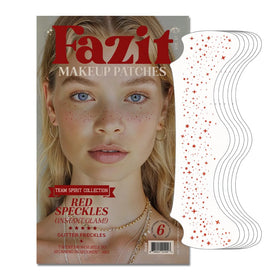 Fazit product front packaging showing six glitter freckle patches for easy application and impact