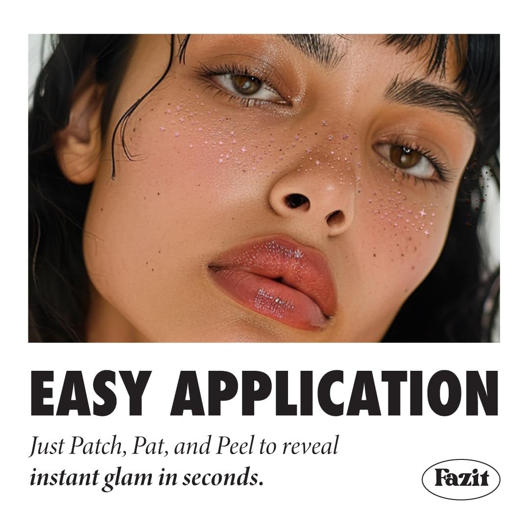 Fazit applied on cheek demonstrating quick press-and-peel benefit