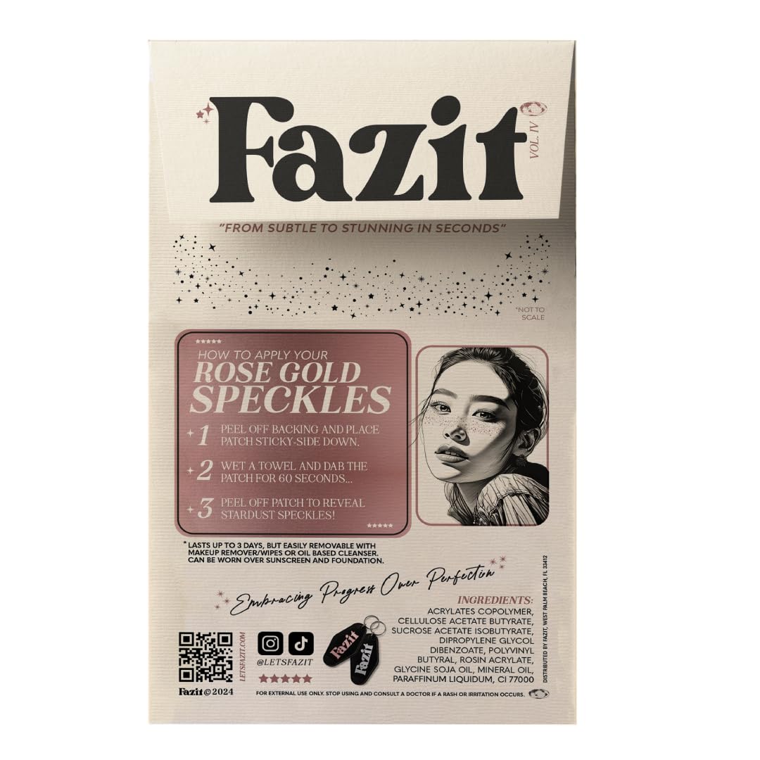 Fazit close-up texture of rose gold speckles highlighting even shimmer