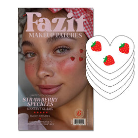 Fazit packaging front view shows cute strawberry speckles and benefits