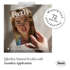 Fazit worn on model cheeks demonstrating subtle sparkle boost and durability