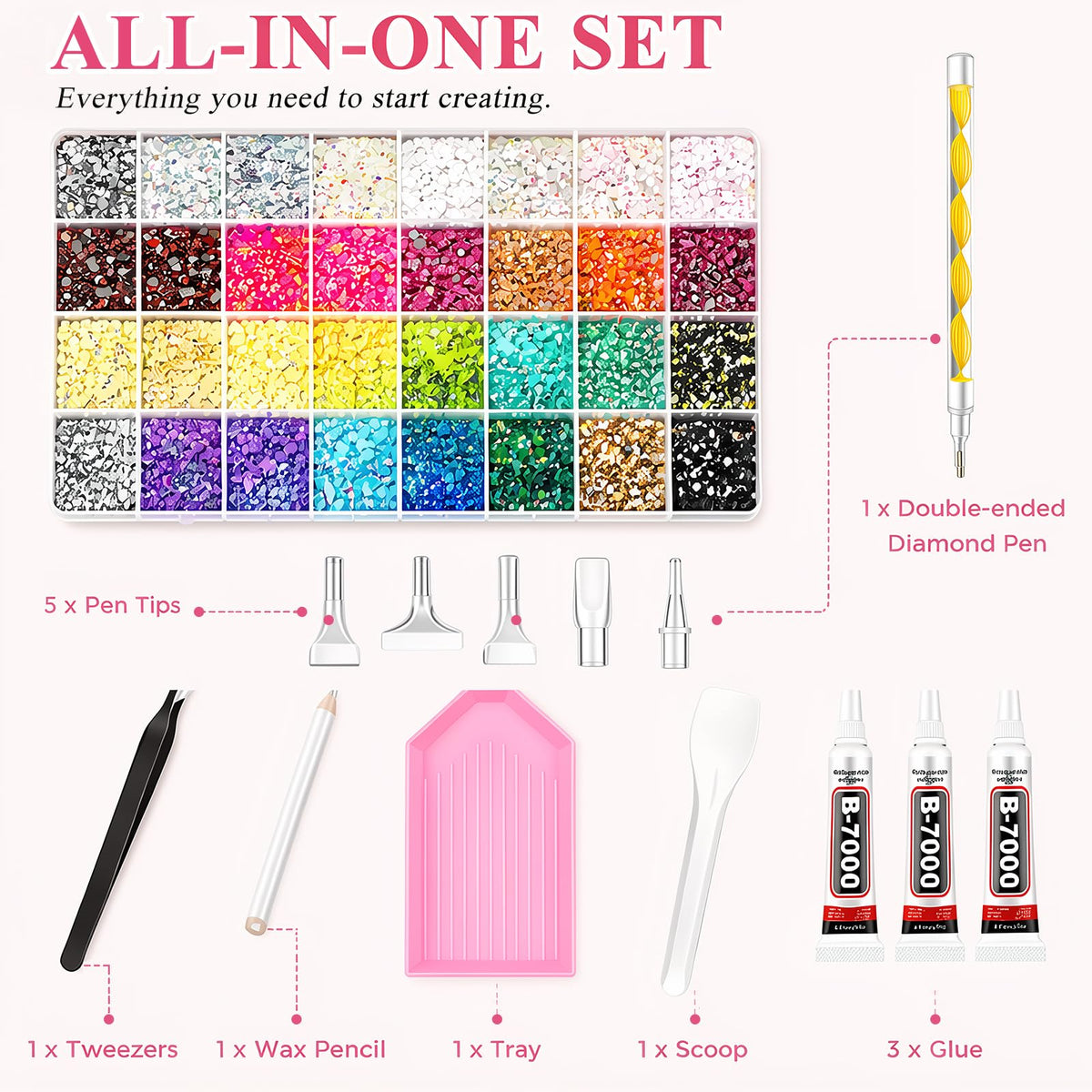 Fcoget three B7000 glue tubes and applicator tools for secure bonding