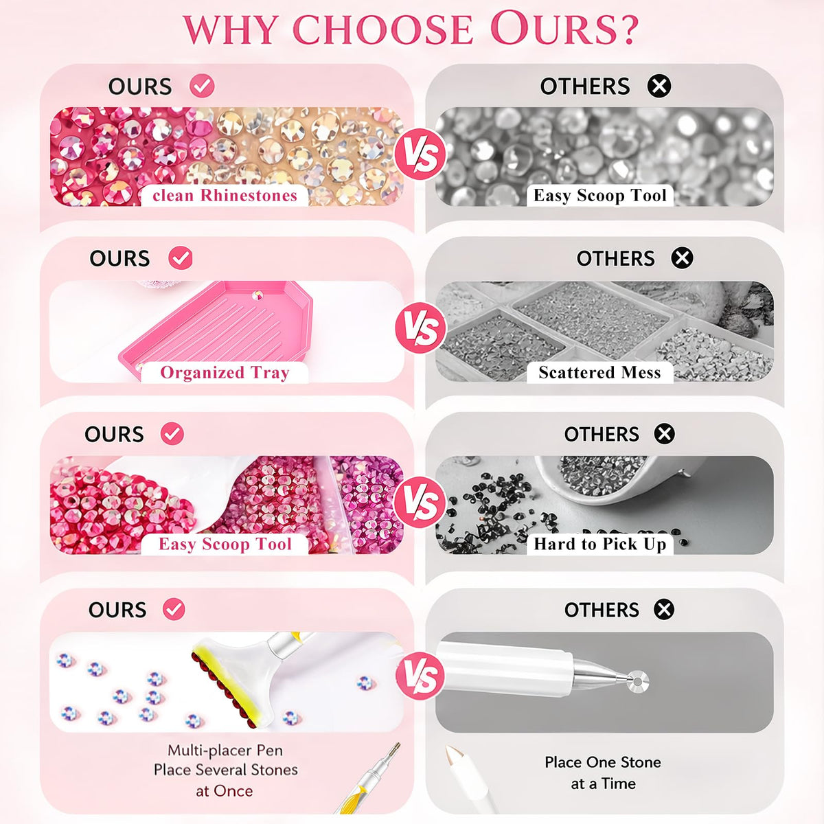 Fcoget nail art example using 3mm rhinestones for precise miniature accents