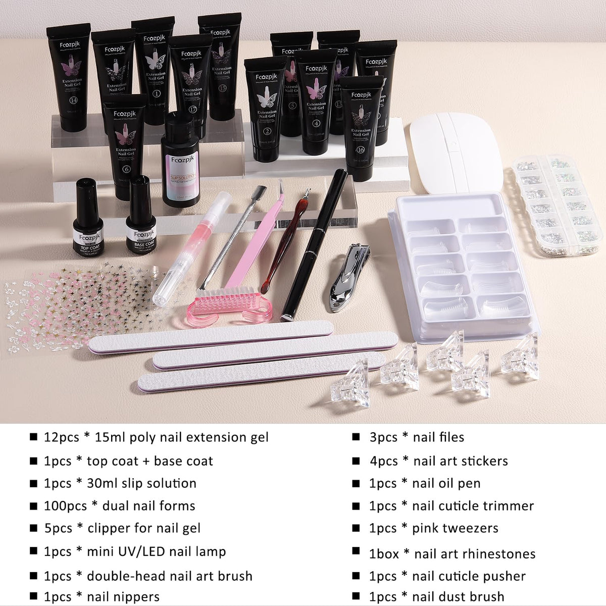 Fcozpjk open 12 gel pots displaying colors and glitters for styling benefit