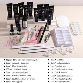 Fcozpjk open 12 gel pots displaying colors and glitters for styling benefit