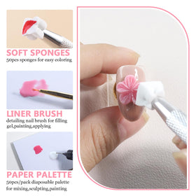 Fcozpjk finished 3D sculpted nail demonstrating textured floral effect durability
