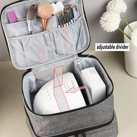 Fcozpjk bottom layer showing removable sponge dividers cushioning polish bottles