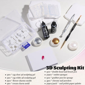 Fcozpjk close-up of clear and white sculpting gels emphasizing quick cure