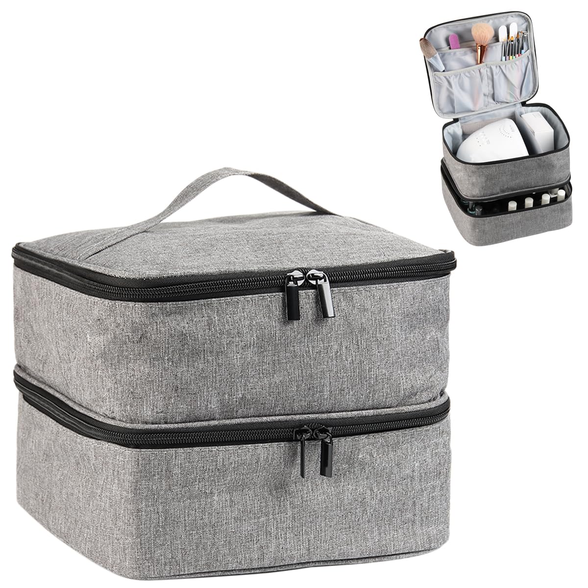 Fcozpjk front view of closed organizer case showing compact portability and handle