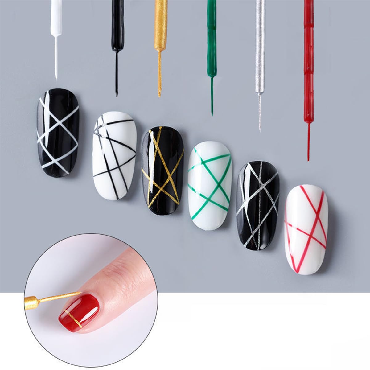 Fcozpjk in use by nail artist painting fine swirls for creative designs