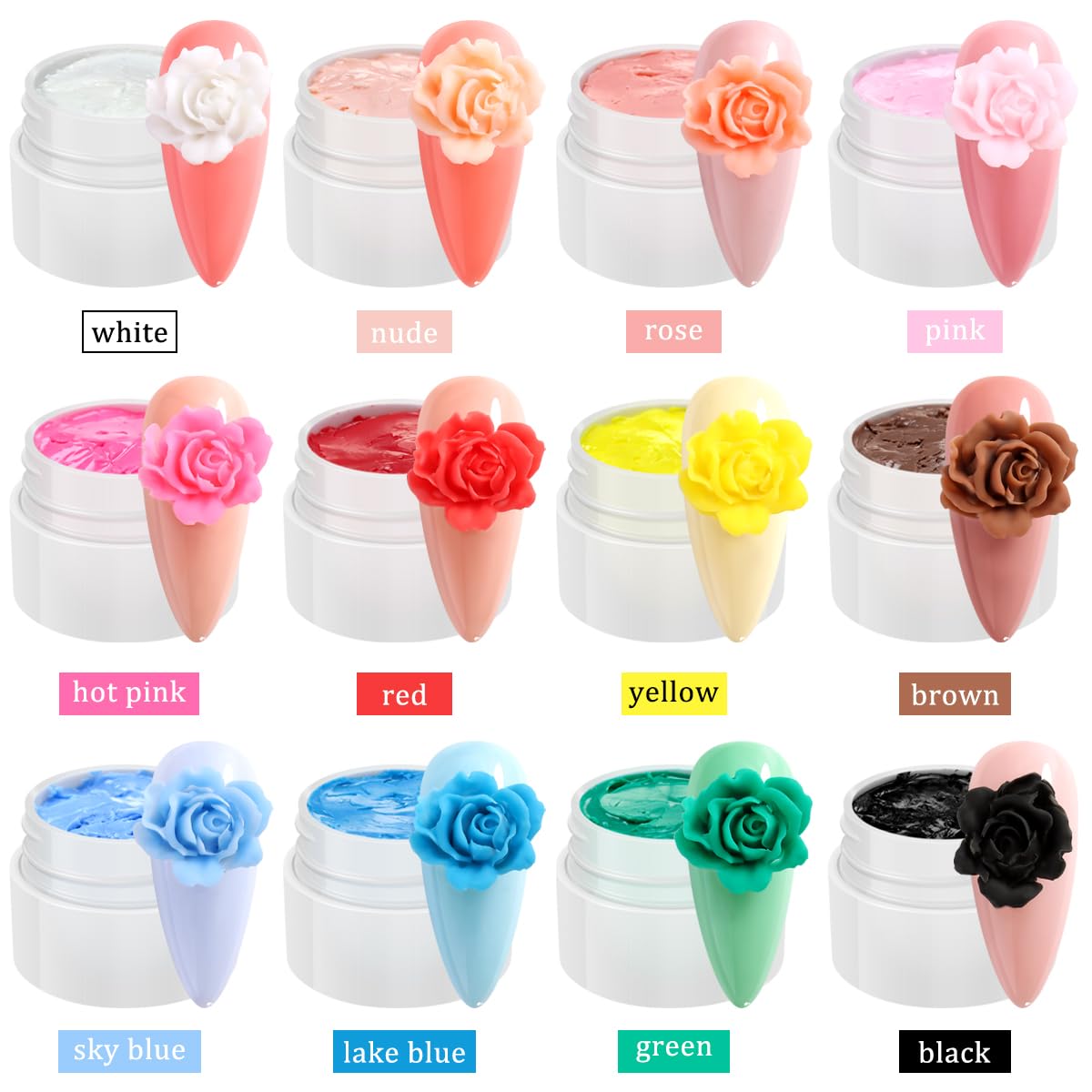 Fcozpjk opened pots displaying each of the twelve colors clearly for color choice