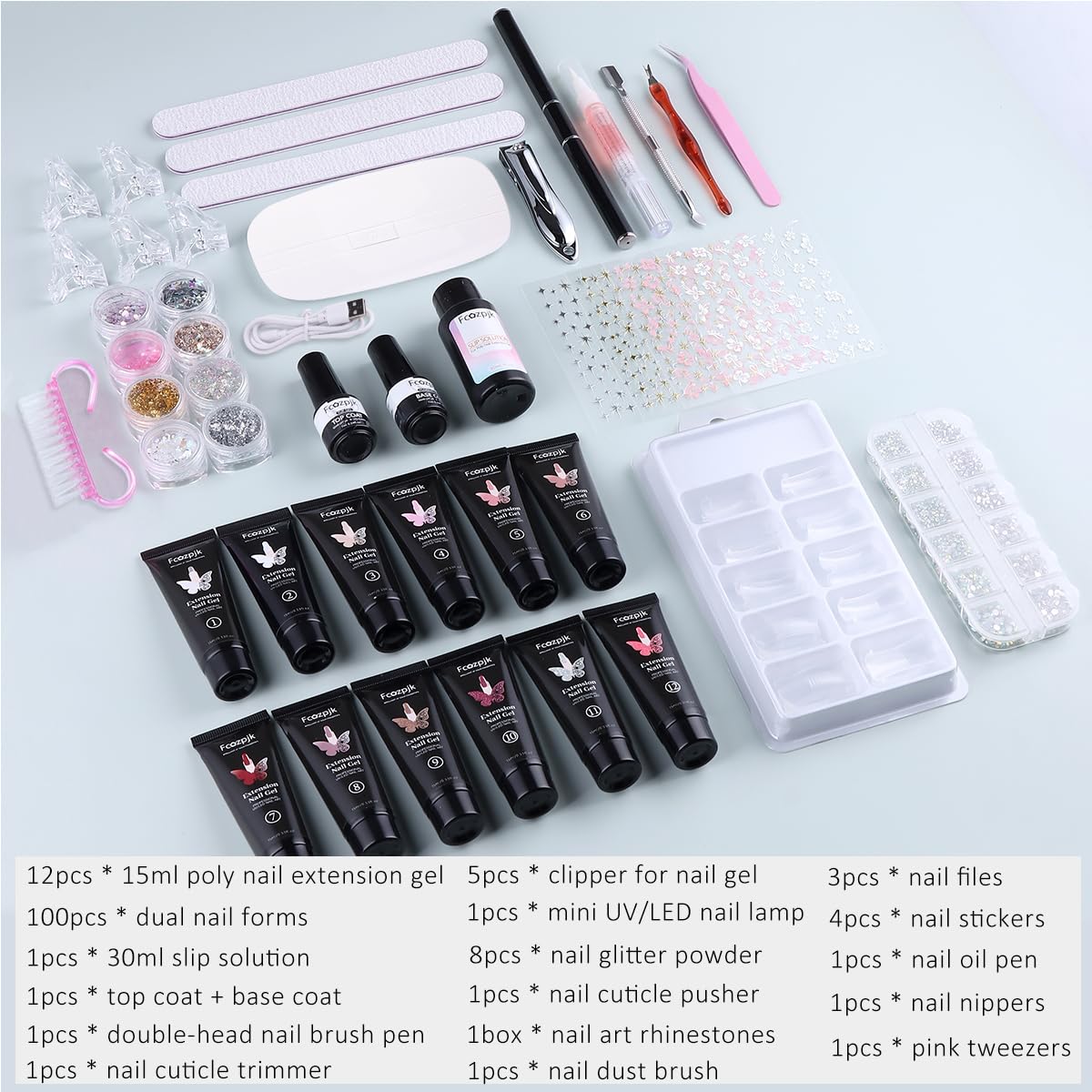 Fcozpjk color swatches of 12 poly gel shades for design ideas