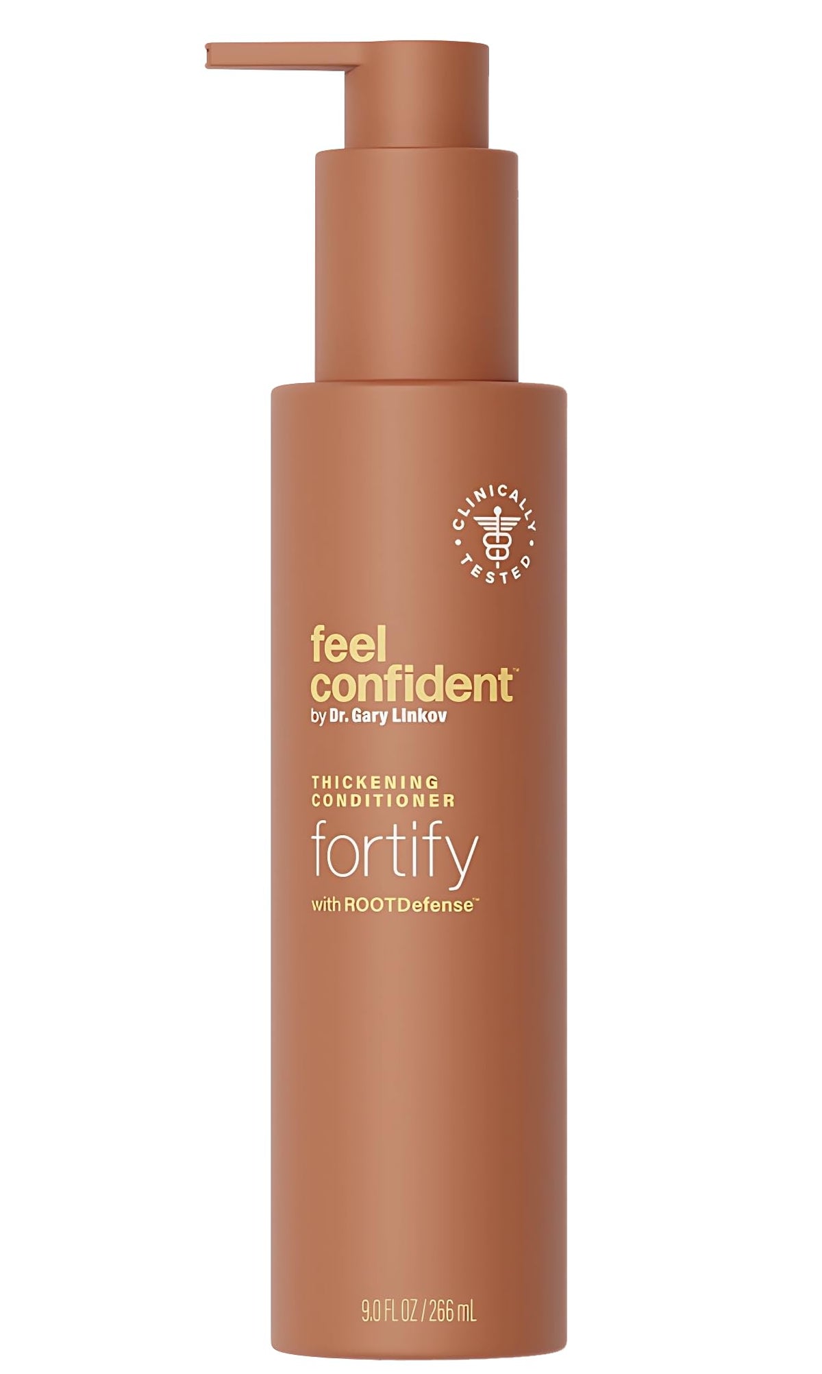 Feel Confident front bottle shows packaging and fuller-hair promise