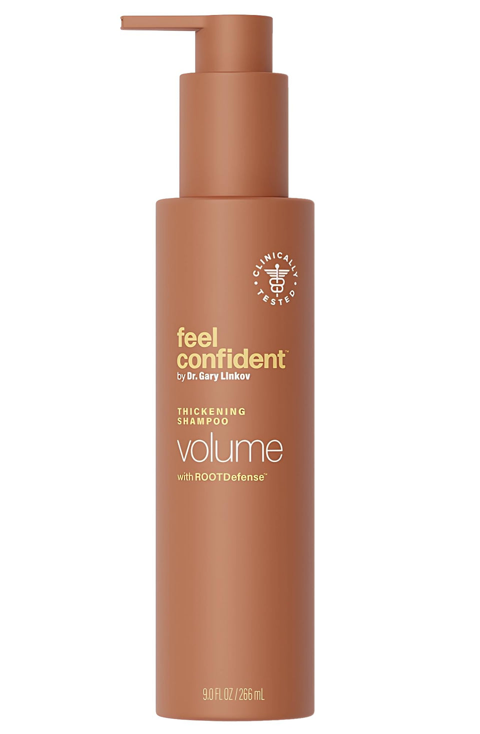 Feel Confident front packaging showing label and 9oz bottle, communicates trust