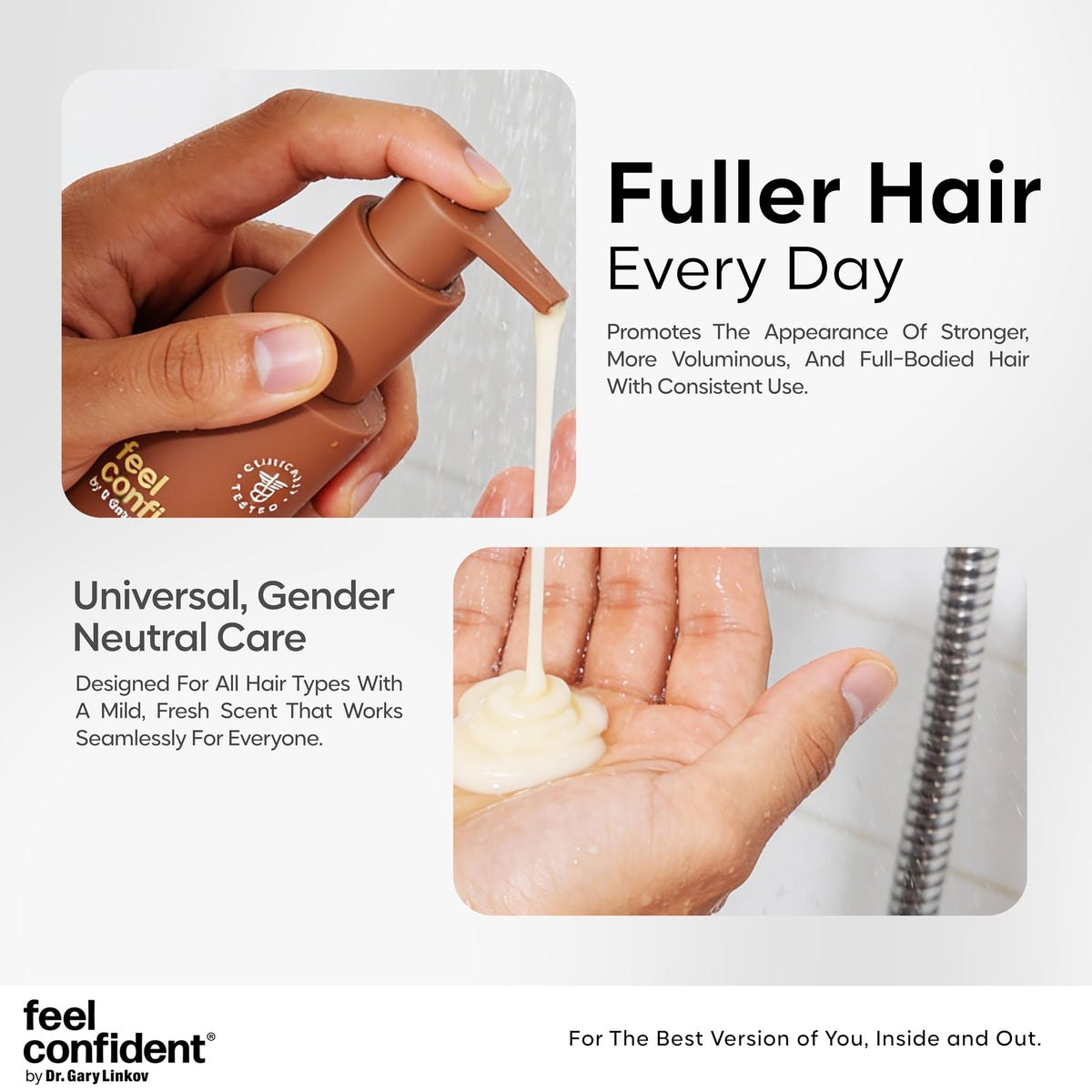 Feel Confident in bathroom routine demonstrating daily use benefit