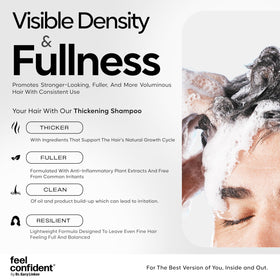 Feel Confident pump and cap detail highlighting user-friendly dispensing benefit