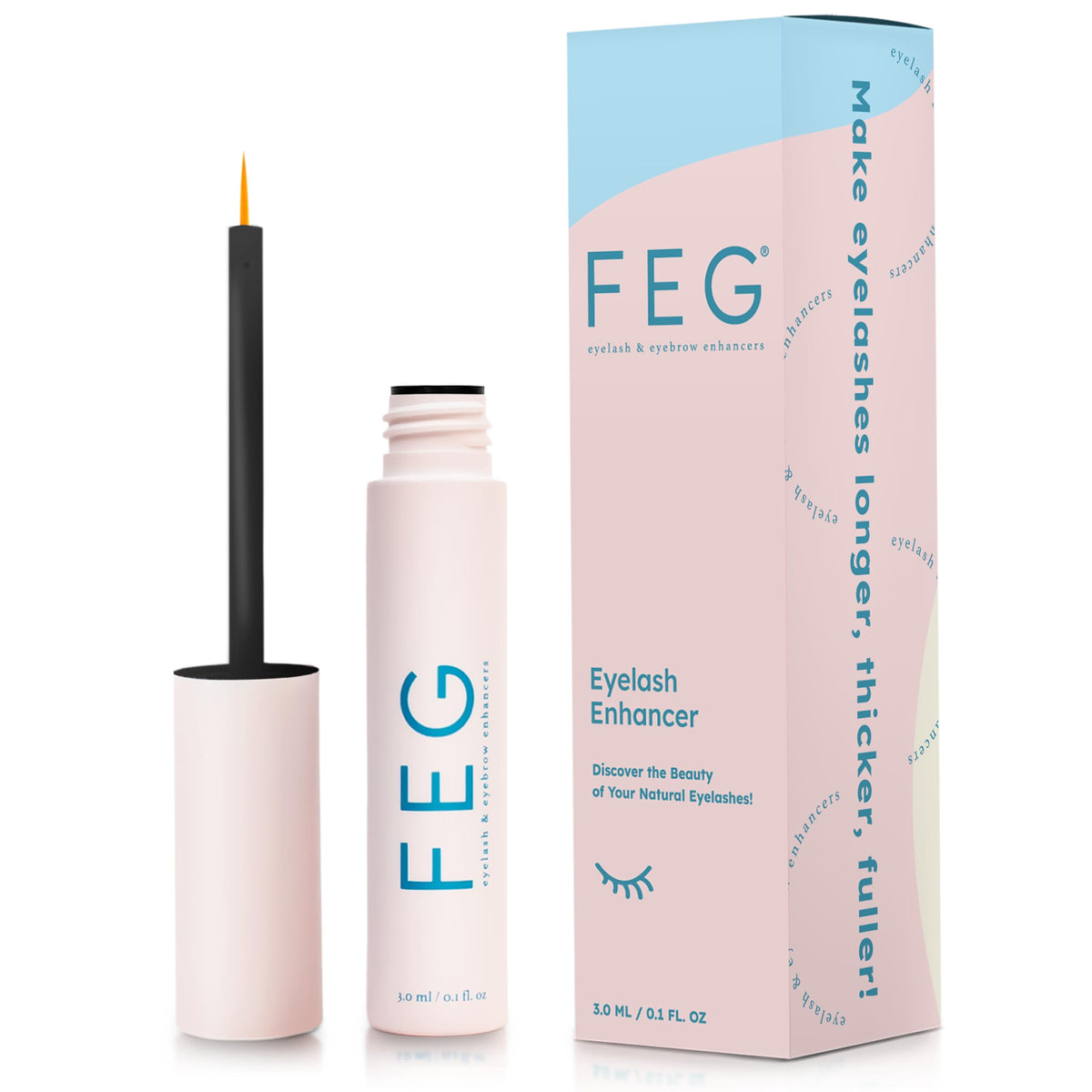 FEG front packaging showing product and applicator for clear identification and trust