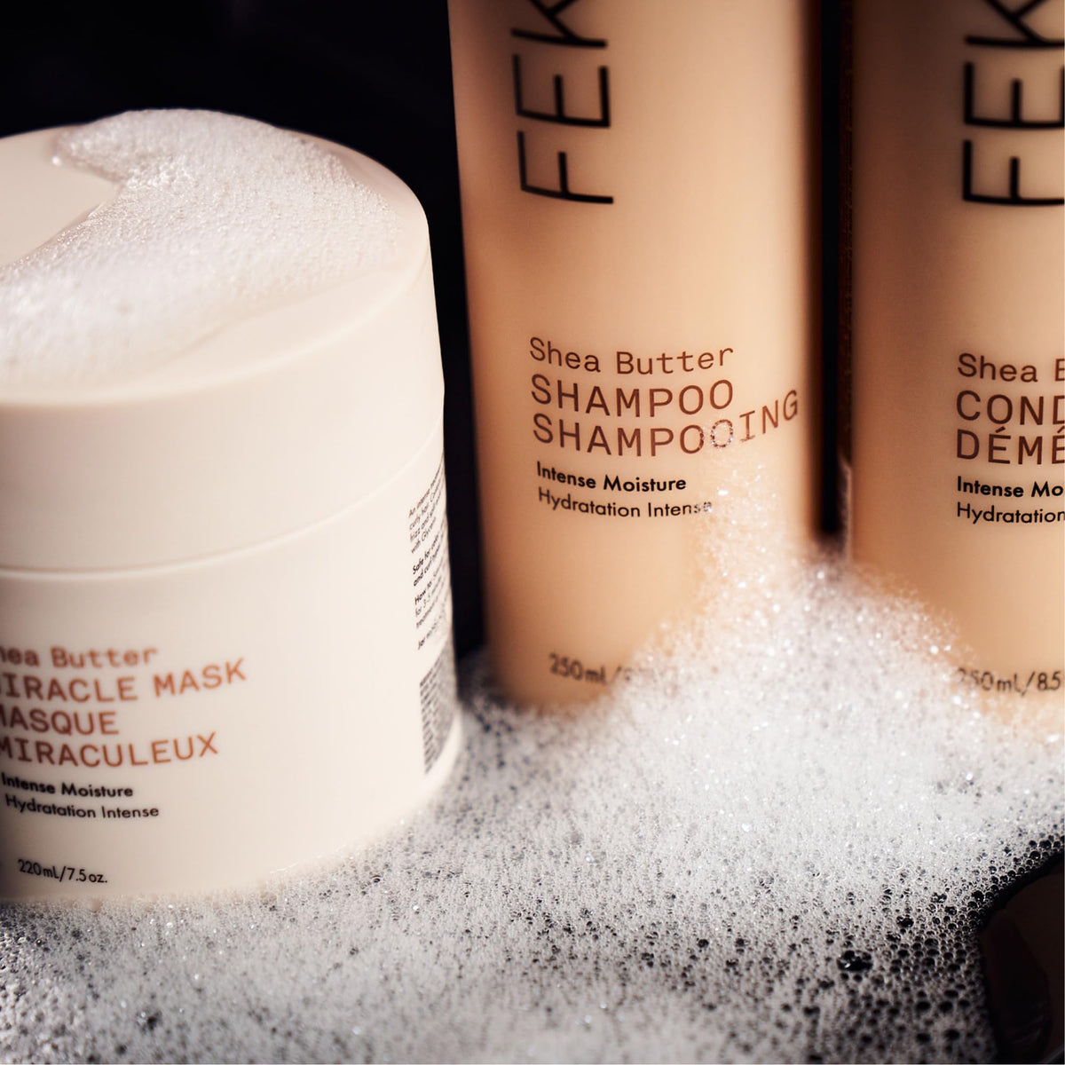 Fekkai shampoo dispensed from pump into hand for easy, controlled application