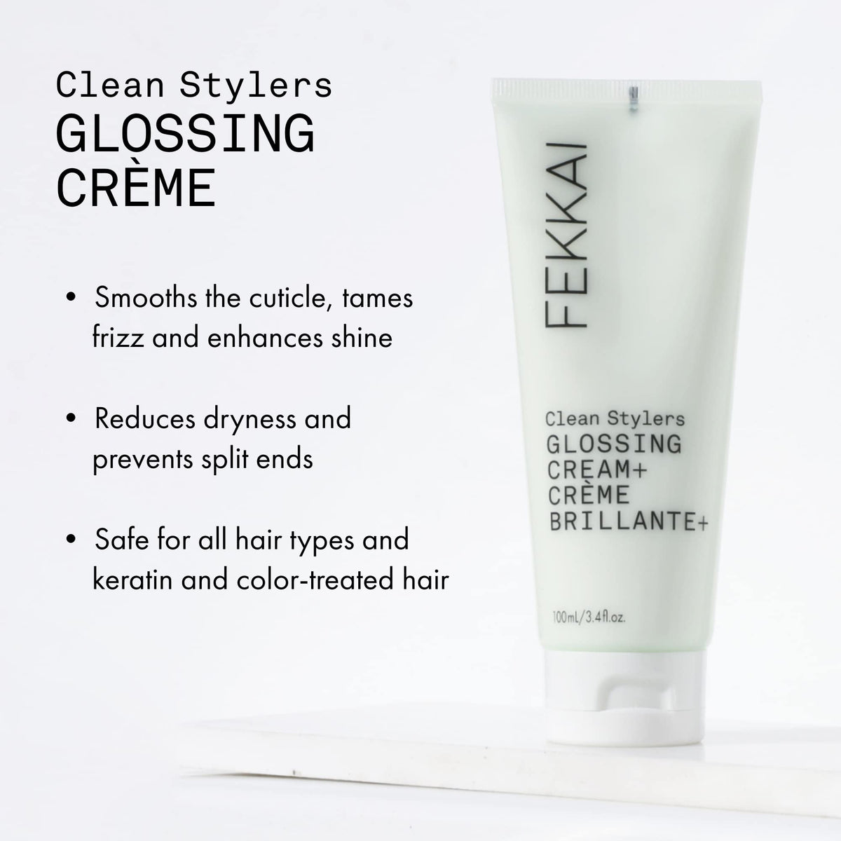 FEKKAI glossing cream open jar showing smooth cream texture for easy application