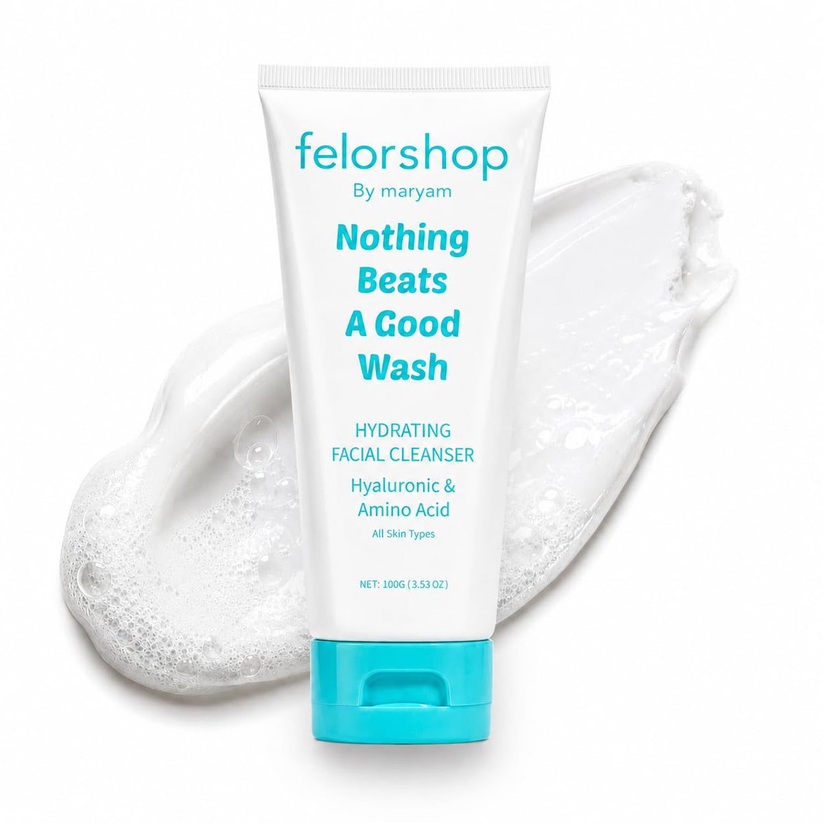 FelorShop close-up of cleanser texture highlighting gentle foam