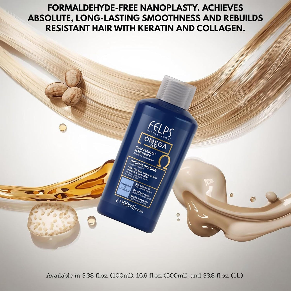 Felps Professional after-treatment result on model showcasing sleek hair and reduced styling time