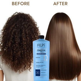 Felps Professional being applied to hair demonstrating smoother styling benefits