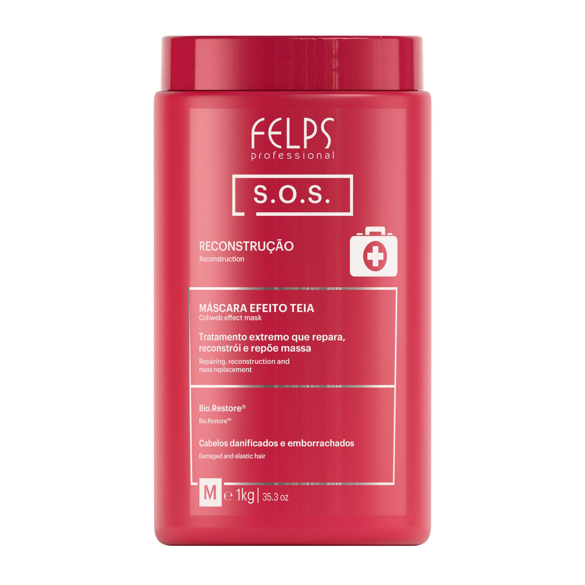 Felps Professional front tub displaying product and volume for salon use