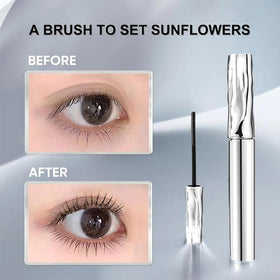 Felvaris Mascara texture swatched on white surface showing lightweight fibres and smooth finish