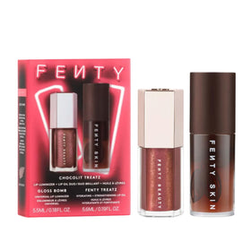 FENTY BEAUTY front packaging showing glossy tubes and chocolate tones for gift-ready presentation