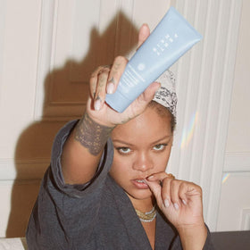 FENTY BEAUTY creamy treatment texture close-up demonstrating rich, reparative consistency
