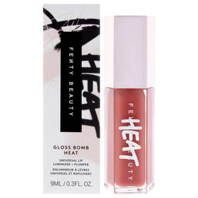 Fenty Beauty Fussy Heat front packaging showing glossy tube benefit shine