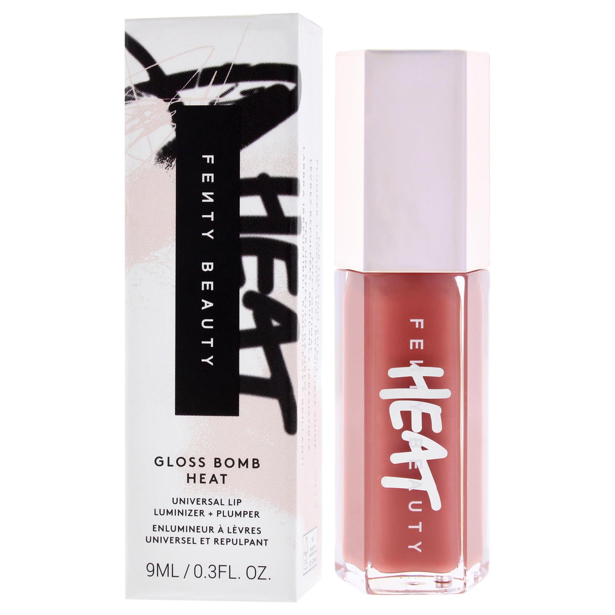 Fenty Beauty Fussy Heat on model lips showing visible plumping and shine