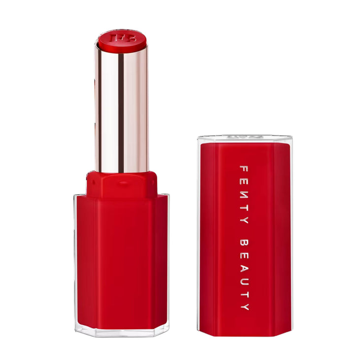 FENTY BEAUTY front packaging showing shade and glossy finish benefit